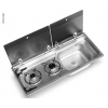 Купить онлайн Комбинация из кухонной раковины с стеклянной крышкой из 2 частей
