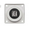 Купить онлайн Зарядная розетка Berker USB 12V двойная глянцевая серая, вставка черная