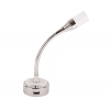 Купить онлайн Светодиодная лампа для чтения 12В/1Вт на гибком кронштейне с USB + тумблер