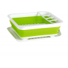 Купить онлайн Силиконовая сушилка для посуды Camp4 37x31x6/13 см - белый/салатовый