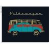 Купить онлайн Флисовое одеяло VW Collection BUS+KÄFER, черное, 150x200см