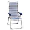 Купить онлайн Кресло для кемпинга Venezia Comfort II, 4-х ступенчатый, регулируемый Цвет: синий / бежевый