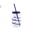 Купить онлайн Питьевая чашка с соломой TWIST синего цвета, 550мл