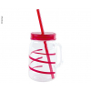 Купить онлайн Питьевая чашка с соломой TWIST красная, 550мл