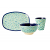 Купить онлайн Набор посуды RICE BLUE FLOWER из 3-х предметов тарелка, миска, кружка