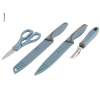 Купить онлайн Набор ножей, ножниц, ножей - 4 шт., Синий, с защитным колпачком