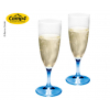 Купить онлайн Пластиковые бокалы для шампанского Tarifa 160 мл стебель голубой, SAN, набор из 2 штук, материал: SAN