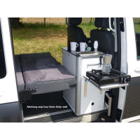 Купить онлайн Кухонная часть многофункциональная "EASY-KÜCHE" - серебро глянцевый / монтаж слева