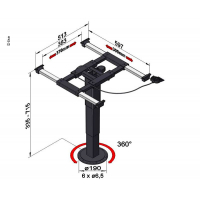 Купить онлайн Одностоечный подъемный стол 335-715 мм, вращающийся на 360°