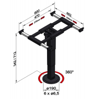 Купить онлайн Подъемный стол с одной колонной 340-715 мм, верхняя и нижняя высота