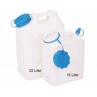 Купить онлайн Канистра для воды с широким горлышком 22 литра, округлой формы, с защитой от ультрафиолета.