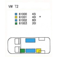 Купить онлайн Резервуар для воды VW T2 45л
