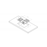 Купить онлайн Встроенная газовая плита 2 конфорки - горелки рядом