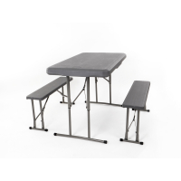 Купить онлайн Комплект EASY - стол 105x65см и 2 скамьи 84,5x20см, серый