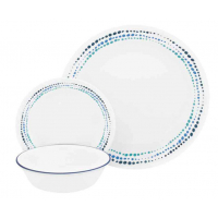 Купить онлайн Набор посуды CORELLE OCEAN BLUES, 12 штук, на 4 персоны, неразборный