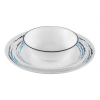 Купить онлайн Набор посуды CORELLE OCEAN BLUES, 12 штук, на 4 персоны, неразборный