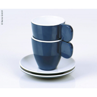 Купить онлайн Набор из 2 меламиновых чашек для эспрессо Camp4 - темно-синий / белый