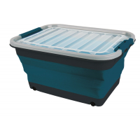 Купить онлайн Ящик для хранения 30 л складной с крышкой и колесами