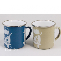 Купить онлайн VW Collection эмалированные чашки синий + серый набор из 2