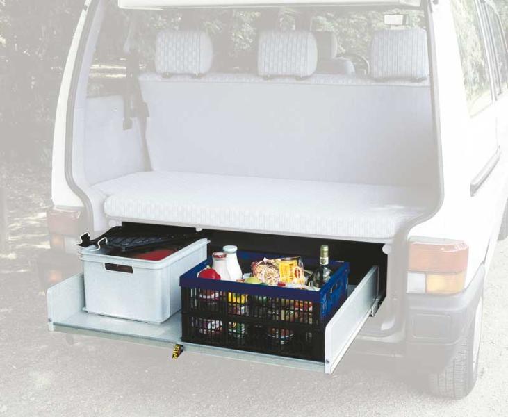 Купить онлайн VWT4 Multivan с выдвижным задним ящиком антрацитового цвета из ламината