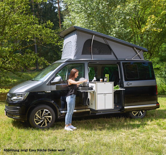 Купить онлайн Кухонная часть многофункциональная "EASY-KÜCHE" - серебро глянцевый / монтаж слева