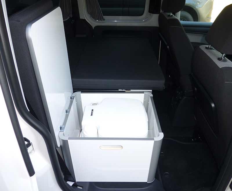 Купить онлайн Ящик VW Caddy Camp Maxi для Porta Potti 335 - белый глянцевый
