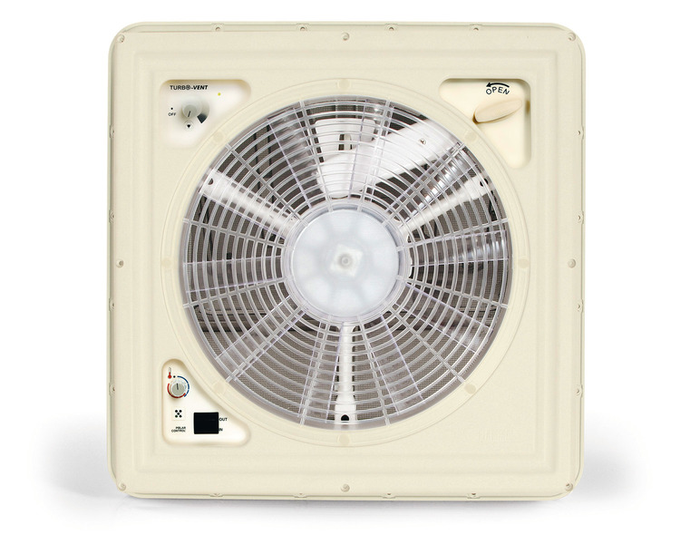 Купить онлайн Вытяжка на крыше с вентилятором 12 вольт + термостат 40x40см