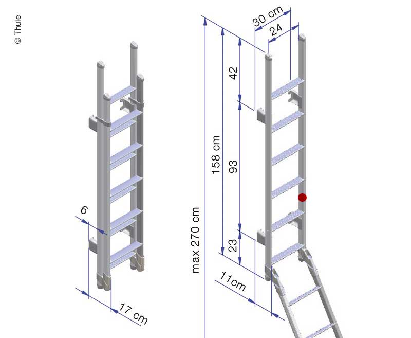 Купить онлайн Алюминиевая лестница 11 ступеней складная