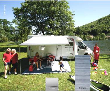 Купить онлайн Маркиза Fiamma F45S 4,25 м ярко-синего цвета, титановый корпус