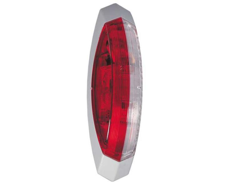 Купить онлайн Габаритный фонарь красный/белый на левой серой опорной плите