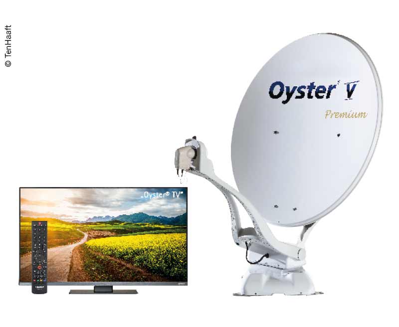 Купить онлайн Спутниковая система Oyster® V 85 SKEW Premium, включая 21,5-дюймовый телевизор Oyster®
