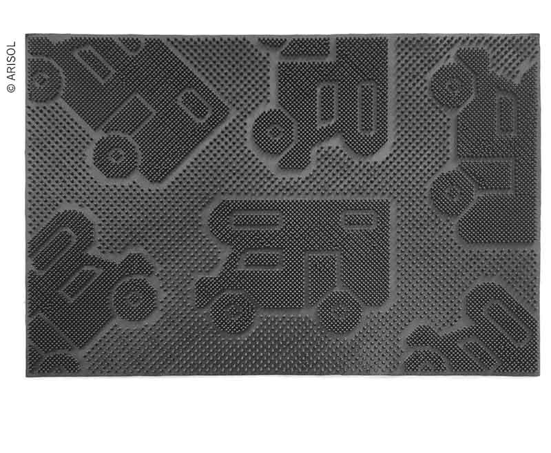 Купить онлайн Придверный коврик CAMPER MAT 40x60см, черный, с мотивом: Автодом+Караван