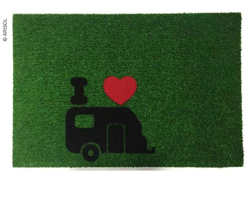 Купить онлайн Придверный коврик GREEN FLOCK 40x60см, зеленый, ПП/резина, с рисунком