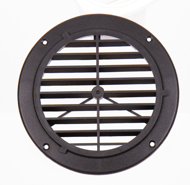 Купить онлайн Вентиляционная решетка, черная, снаружи: 164 мм, круглая