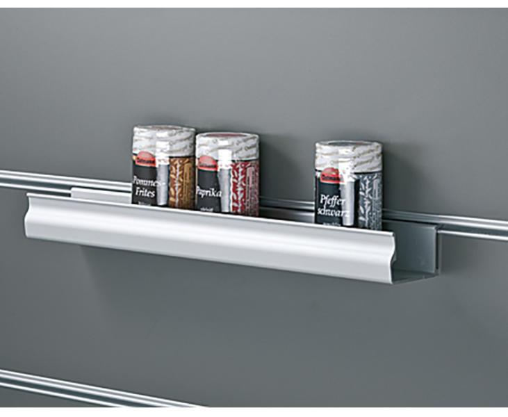 Купить онлайн Полка для специй серебро 400x65x21мм, алюминий