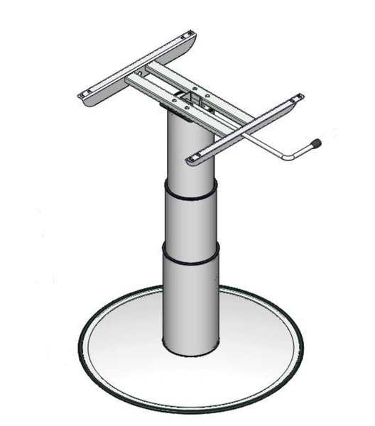 Купить онлайн Одностоечный подъемный стол, высота подъема: 320-695 мм, серые телескопические рукава