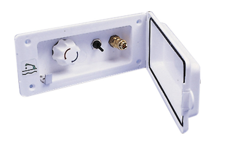 Купить онлайн Выход воды с предварительным смесителем + душ белый, без замка