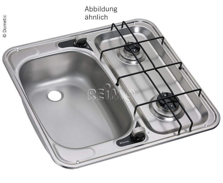 Купить онлайн Комбинация кухонной мойки 49х46 с 2-мя пламенами справа 30 мбар, HS 2460R