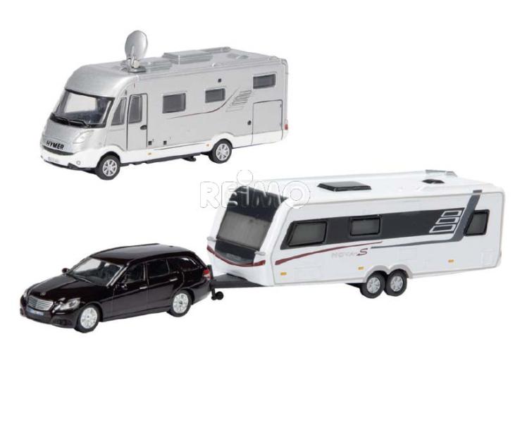 Купить онлайн Модель автомобиля Set Camper Aktuell 2012 - с караваном и автодомом