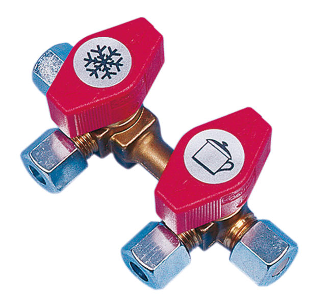Купить онлайн Блок газовых клапанов ВК2, 2 входа 8 мм, 2 запорных клапана