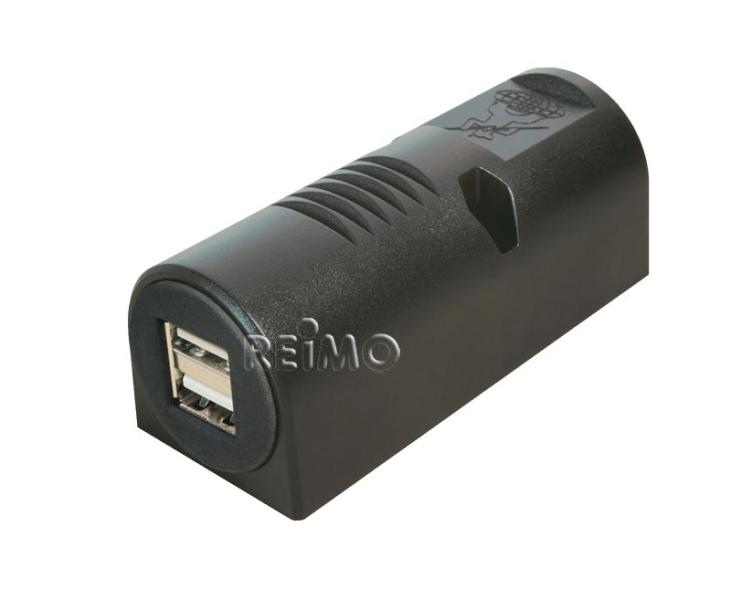 Купить онлайн Накладная USB-розетка 12/5 В 5 А с двойным USB 2x2,5 А