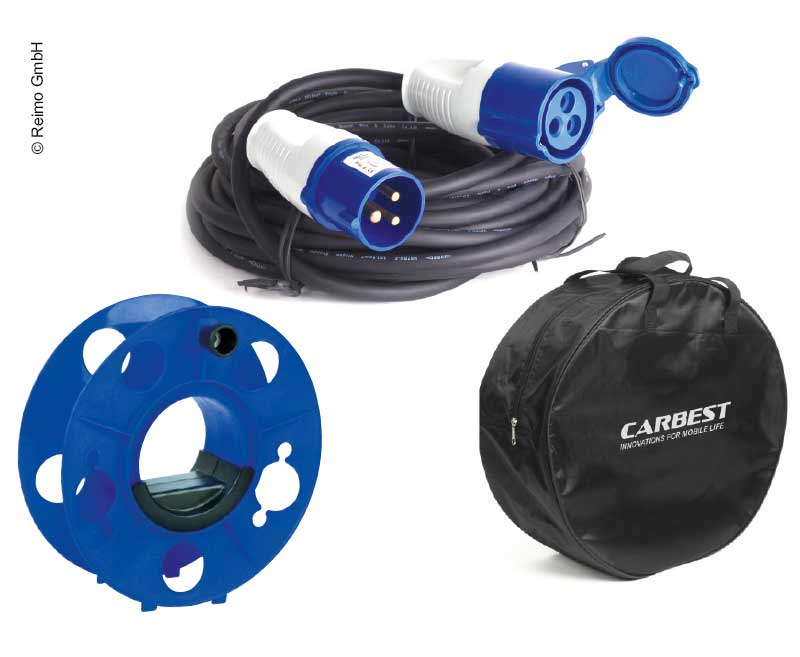Купить онлайн Кабельный комплект с кабелем 3x2,5 мм2, 25 м и кабельным барабаном, кабельный мешок