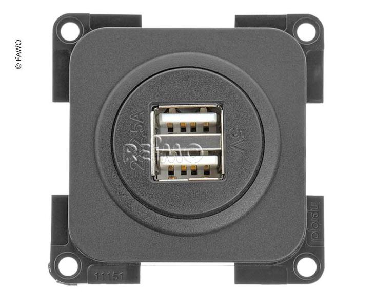 Купить онлайн Двойной USB-разъем для зарядки, сланцево-серый, свободный