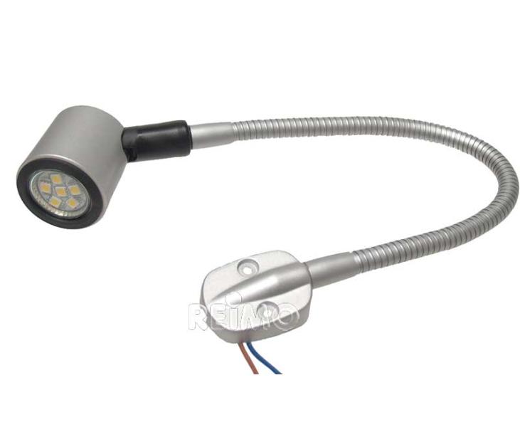 Купить онлайн Матовый серебристый светодиодный светильник на гибкой ножке 330 мм