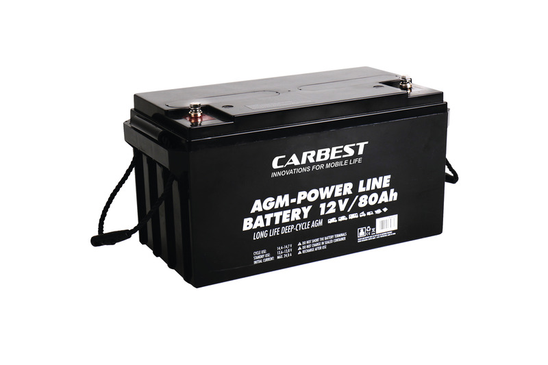 Купить онлайн Аккумулятор Carbest AGM 80Ач - 350x167x179мм