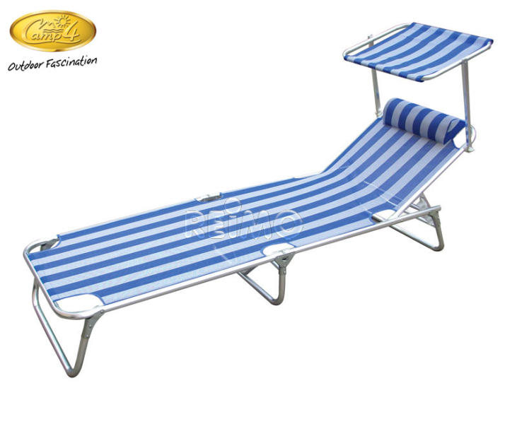Купить онлайн Шезлонг Sun Comfort III Длина: 198см Цвет: белый синий