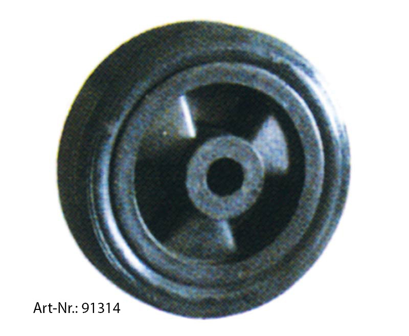 Купить онлайн Крыльчатка 200х50 цельнорезиновые шины, пластиковые диски, нагрузка до 150кг