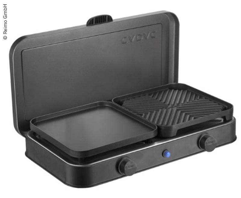 Купить онлайн 2-Cook Pro Deluxe 2-конфорочная плита/гриль 50 мбар, пьезо, 2 пластины для гриля
