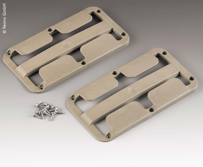 Купить онлайн Набор из 2 подстаканников на ножке, бежево-серый, для 2-3 стаканов диаметром до 78 мм.