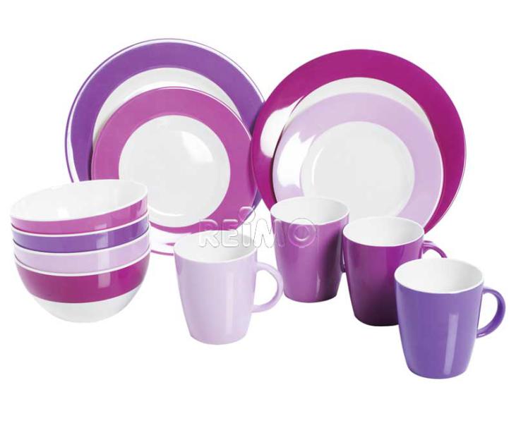 Купить онлайн Набор меламиновой посуды Gimex Purple Rain 16 предметов на 4 персоны